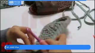 بافت دمپایی روفرشی با قلاب و نخ تریکو