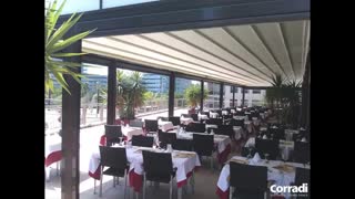 حقانی 09380039391 زیباترین سقف متحرک فودکورت رستوران مجتمع خدماتی و رفاهی- زیباترین سقف برقی روفگاردن کافه فرانسوی