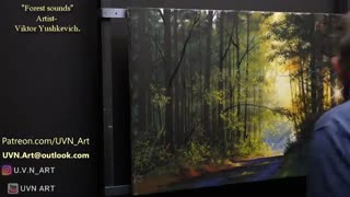 صدای جنگل . منظره جنگل. اکرولیک . بسیار زیبا Forest sounds" Acrylic. Artist-Viktor Yushkevich.  2020.