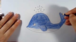 نقاشی نهنگ کودکانه