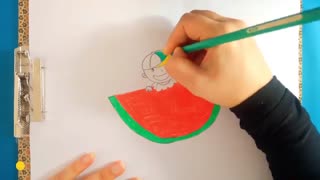 نقاشی هندوانه کودکانه