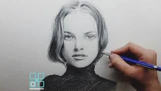 طراحی چهره با مداد