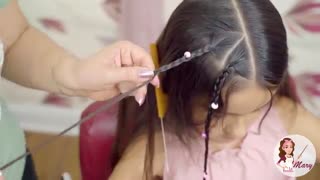 آموزش مدل مو بچه گانه دختر بافت با مهره-مومیس مرجع و مشاور مو