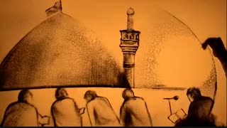 نقاشی با شن با عنوان مرد میدان به مناسبت سالگرد شهادت سردار سرافراز سپاه اسلام شهید سلیمانی - shahid solhmani