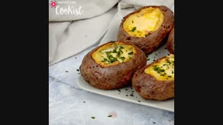 طرز تهیه سیب زمینی شکم پر