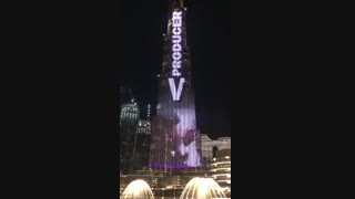 Taehyung's birthday ad on burj khalifa