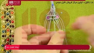 روش بافت دستبند مکرومه دخترانه با گره چینی