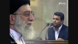 مداحی حاج ابراهیم رهبر (ای قلم سوزلرینده اثر یوخ )در مجضر رهبر معظم