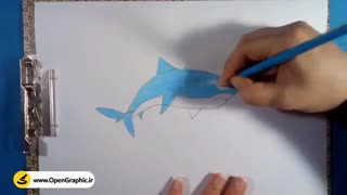 نقاشی کوسه کودکانه