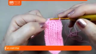 آموزش قلاب بافی پاپوش زمستانی پسرانه