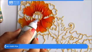 آموزش نقاشی گل ختمی بر روی شیشه قاب عکس لیفت پیشانی