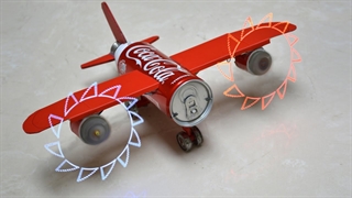 نحوه ساخت هواپیما با فن LED توسط  یک قوطی کوکاکولا