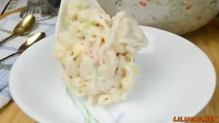 طرز تهیه سالاد ماکارونی با مرغ ساده