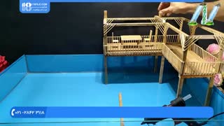 آموزش  ساخت آبنما طرح کلبه با چوب بستنی