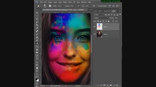 آموزش پاشیدن رنگ روی صورت در فتوشاپ