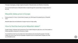 Mazafati Dates Price Crystal Dates