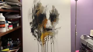 نقاشی پرتره با مرکب و رنگ آکرولیک  - Ink and acrylic portrait