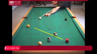 آموزش بیلیارد _ ترک یک زاویه و رفتن به خط برای ضربه