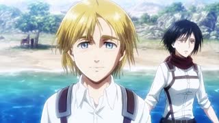 صحنه پایانی قسمت ۲۲ فصل سوم انیمه نبرد با تایتانها Attack on Titan