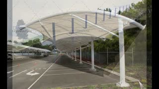 سایبان اتومبیل کارخانه- پوشش سقف پارکینگ شهربازی- سقف پارچه ایی پارکینگ تالار پذیرایی