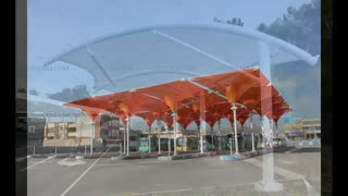 سقف هلالی پارکینگ خودرو- سایبان سازه چادری پایانه تاکسیرانی- سقف اکاردئونی پارکینگ خودرو