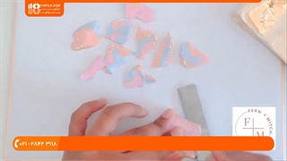 آموزش زیورآلات خمیری _ ساخت گوشواره خمیری با ورق طلا