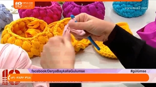 آموزش تریکو بافی _ بافت سبد برای لوازم آرایشی