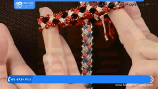 آموزش مکرومه بافی دستبند _ ساخت دستبند با گره مربعی شکل رنگی