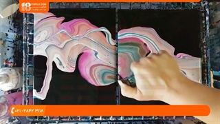 آموزش نقاشی رزین اپوکسی بر روی دو تابلو هم اندازه