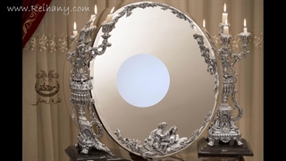 آینه شمعدان نقره برای سفره هفت سین، ظروف نقره برای هفت سین 1400 نقره ریحانی