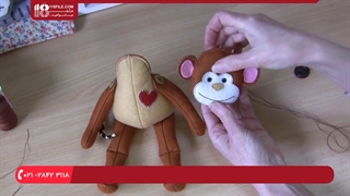 آموزش نمد دوزی _ دوخت عروسک میمون نمدی