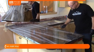 مراحل اجرای رزین اپوکسی بر روی صفحه کابینت آشپزخانه