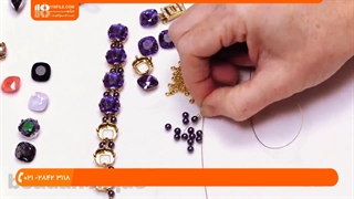 آموزش ساخت دستبند با مهره و منجق کریستالی
