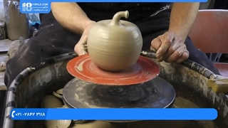 آموزش سفالگری با چرخ _ ساخت سیب سفالی