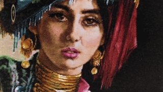 تابلو فرش دستباف دختر کرد - تابلو فرش ابری سردرود  - تابلو فرش سردرود