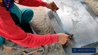 ساخت درب فلزی با طرح چوب