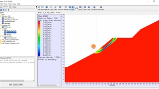 ضریب اطمینان سطح شیب دار و سطوح لغزش احتمالی در FLAC 2D (فلک دوبعدی)