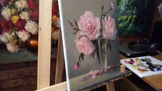 گل های رز صورتی- How to Paint PINK ROSES