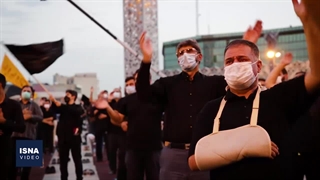 عزاداری شب پنجم محرم در میدان امام حسین (ع)