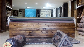 ست کامل 6 تیکه پشتی شاه نشین سرمه ای