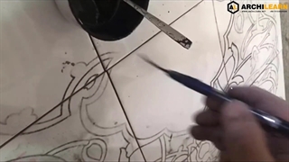 کاشی هفت رنگ چیست و چگونه در 7 مرحله ساخته میشود/قلم گیری هفت رنگ/قسمت چهارم