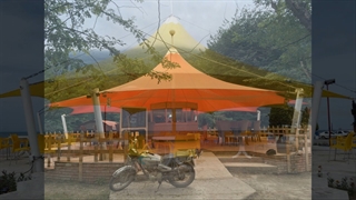 سقف خیمه ای رستوران بام- حقانی09380039391-فروش سایبان خیمه ای کافه رستوران-سقف خیمه ای تالار