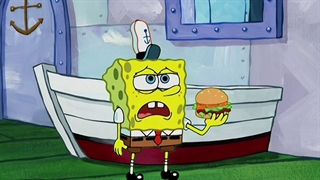 Squidward's first krabby patties