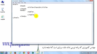 آموزش تگ Tableدر Html