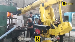 ربات مذاب‌برداری | استفاده از ربات صنعتی در صنعت تولید شیشه | ربات کار