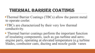 Thermal Barrier Coatings | Yttria Stabilized Zirconia | Alumina | Nickel | Aircraft Engine | Turbine
