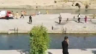 فیلم غرق شدن آتشنشان خوزستانی حین مانور