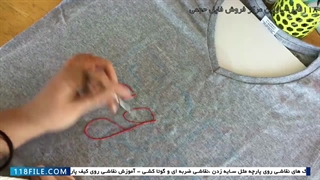 آموزش نقاشی روی پارچه -نقاشی روی لباس مجلسی-نوشتن کلمه روی پارچه