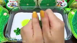 مخلوط اسلایم با تم سبز رنگ لیمویی