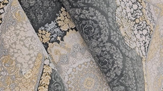 فرش 1200شانه گل برجسته، طرح کریستال دودی کلکسیون هلن کد101